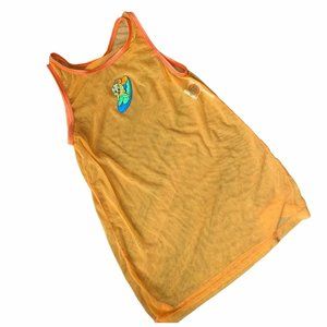 Vintage Neon Orange Mesh Looney Tunes Tank
